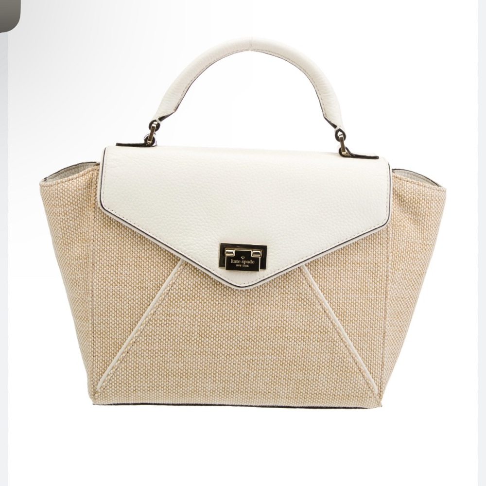 kate spade Cream and Beige Top-Handle Clutch